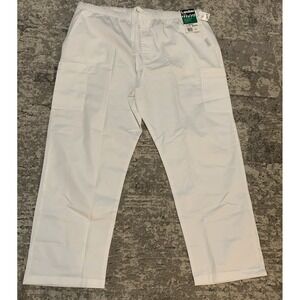 Landau Mens Brand New Scrub Pants W/Pockets White XXL 8555